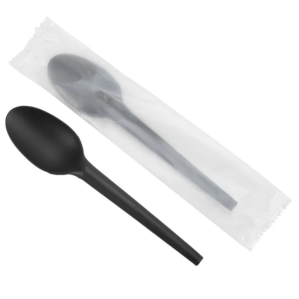 95mm 3,7 pulgadas biodegradable compostable PLA plástico helado Scoop Cuchara de postre