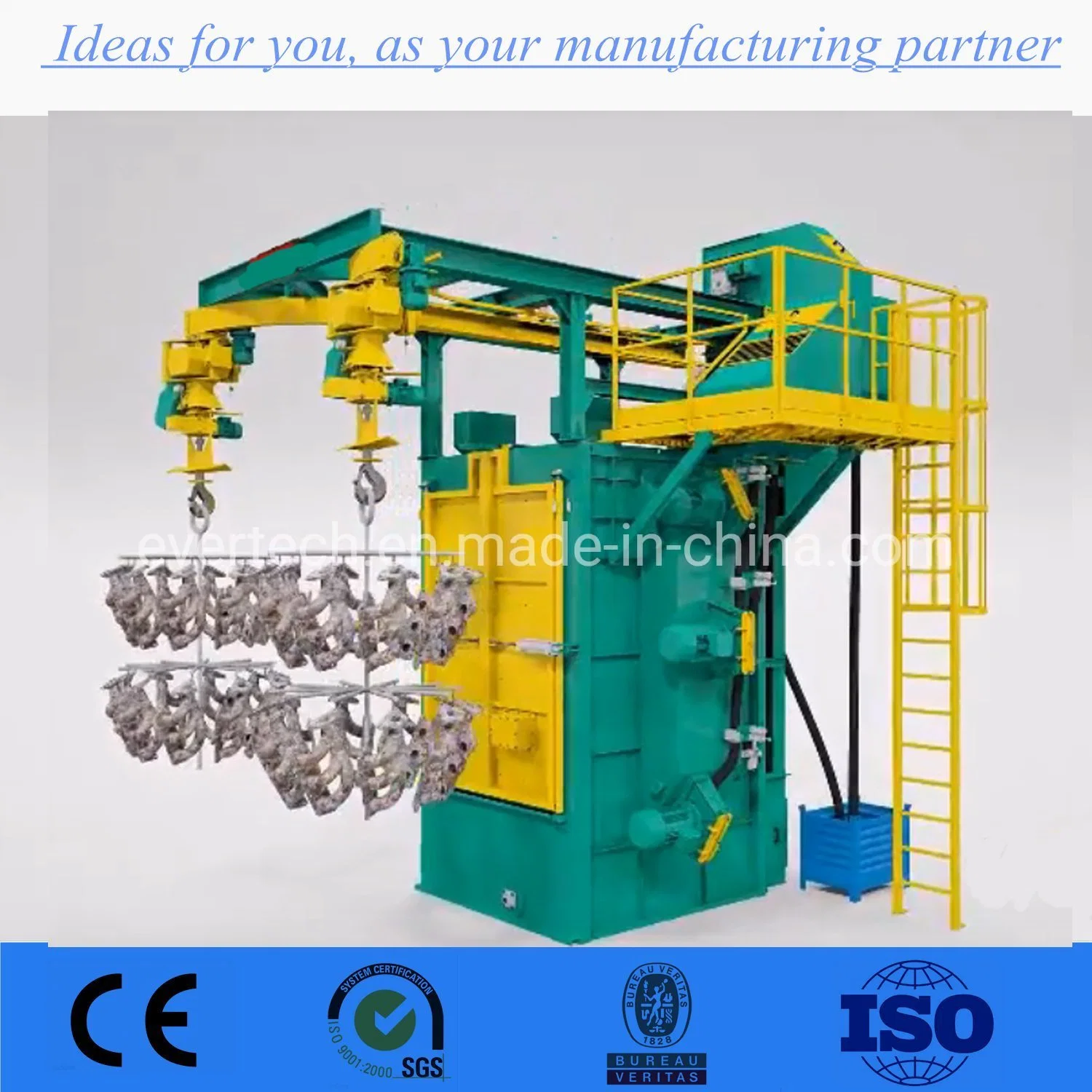 Coil Spring Shot Blasting Machine / Hook Hanging Type