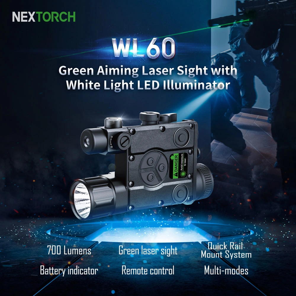 700 Lumens 5MW Green Laser White LED with Tactical Remote Switch Nextorch Weapon Mounted Light Gun Light Wl60