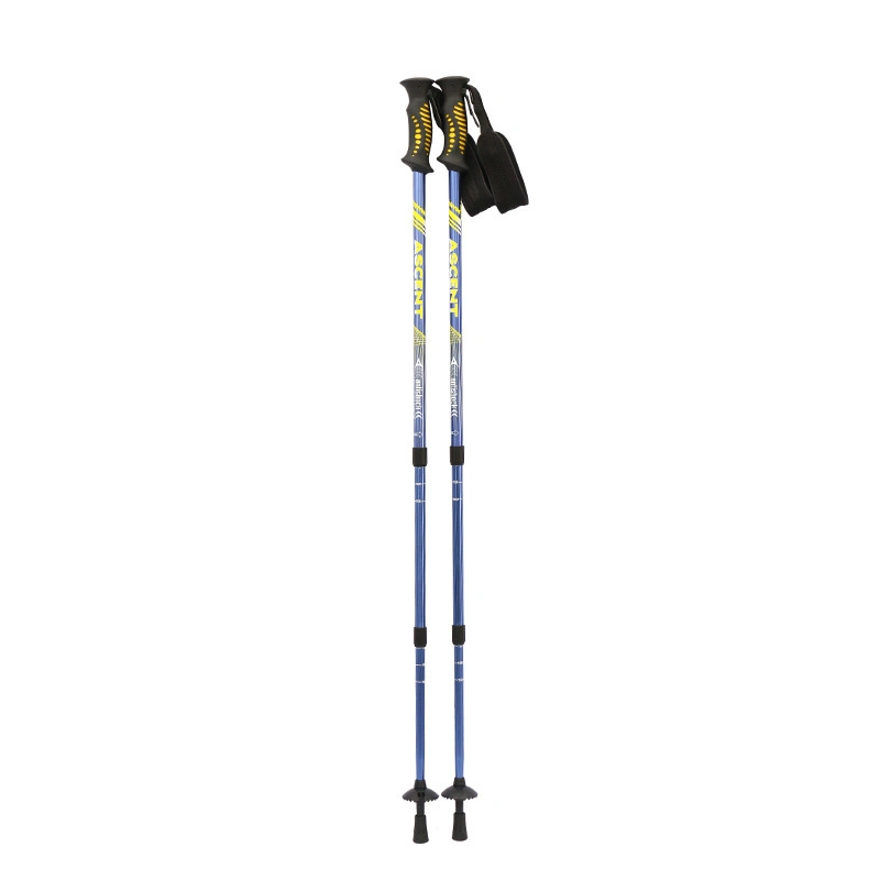 Portable Trekking Poles Telescopic Folding Straight Handle 3-Section Walking Stick Hiking Crutches Walking Stick