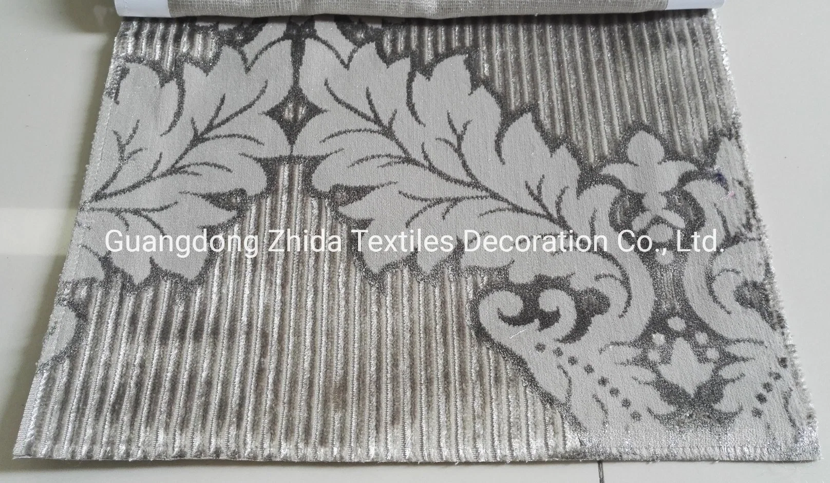 Home Textile Grey Embossed Cut Velvet Pillow Fabric