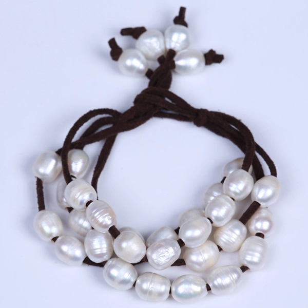 Freshwater Pearl Bracelet Leather Beaded Bangle
