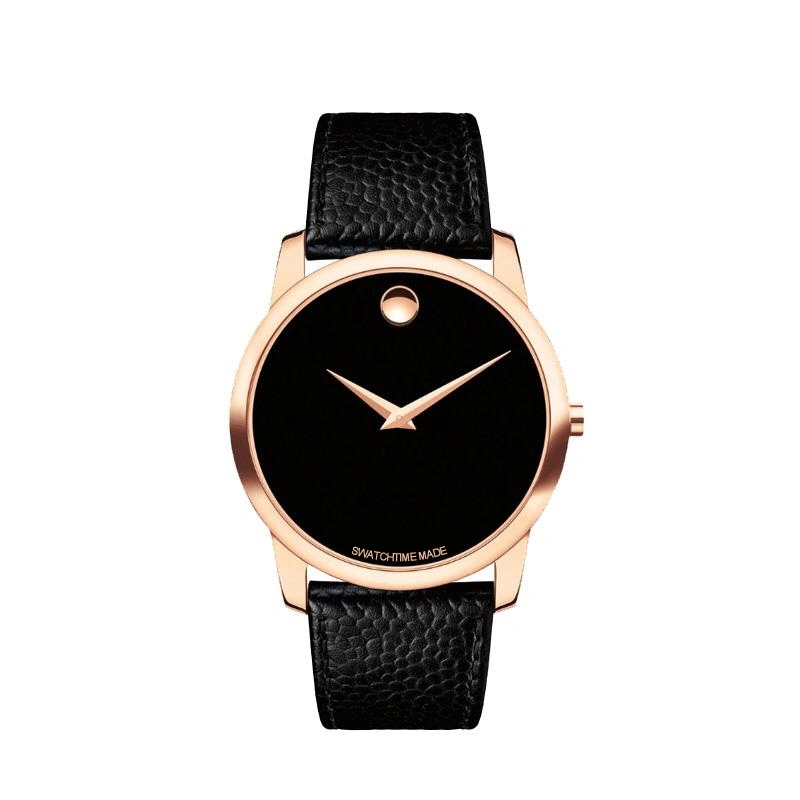 Wholesale/Supplier Japan Movement Male Quartz Wristwatch Brown Leather Strap Mens Christmas Gift Gold Watch