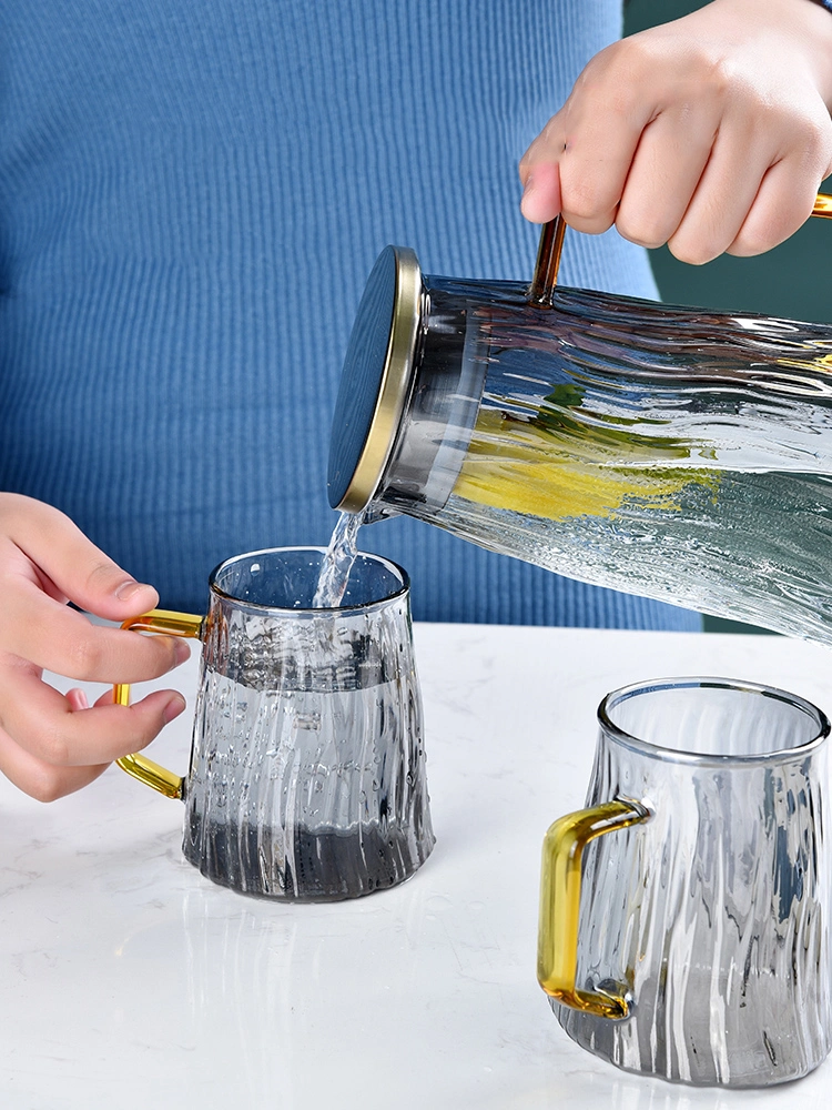 Ensemble de carafe à thé glacé coloré avec couvercle chauffant pour bec verseur Cruche résistante pour thé jus de limonade vin café lait Et bien plus encore