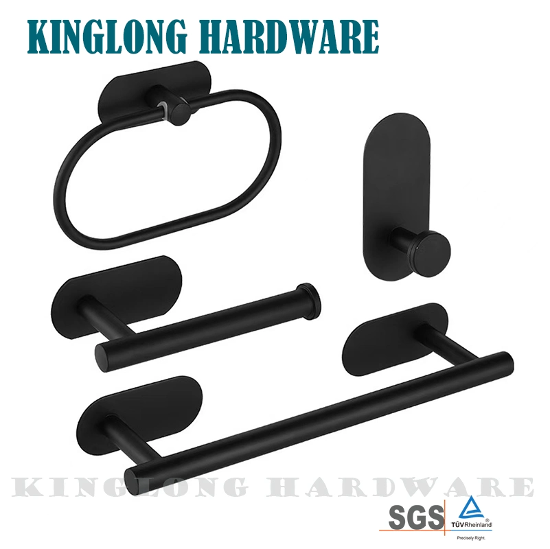 New Style Stainless Steel Black Bathroom Hardware Pendant Towel Rack Set