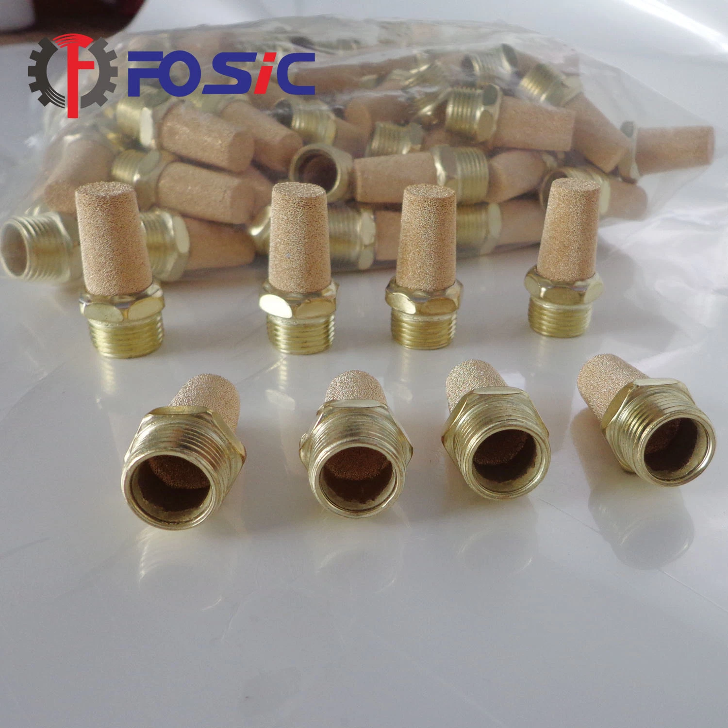 Durable in Use Copper Muffler Head Quick Pneumatic Muffler Noise Connector Tube Fitting