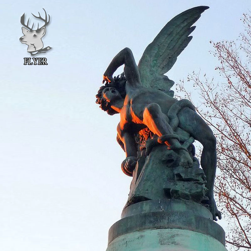 Outdoor Metal Handcrafts Large Bronze Monster Sculpture Bronze Gargoyle Demon Statue