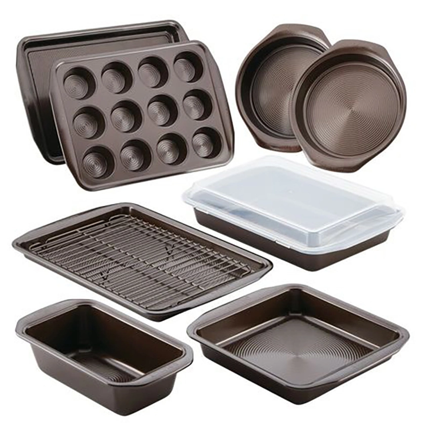 Amazon OEM Nonstick Carbon Steel Bakeware Sets with Red Silicone Handles Nonstick Baking Tray