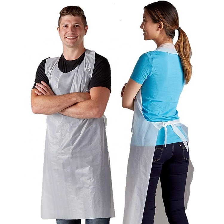 PE Apron Dental Clear LDPE Nursing Polythene Custom White PE Disposable Apron