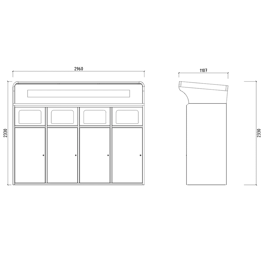 Solar Energy/Simple Metal Frame Recycling Cabinet Custom Dustbin