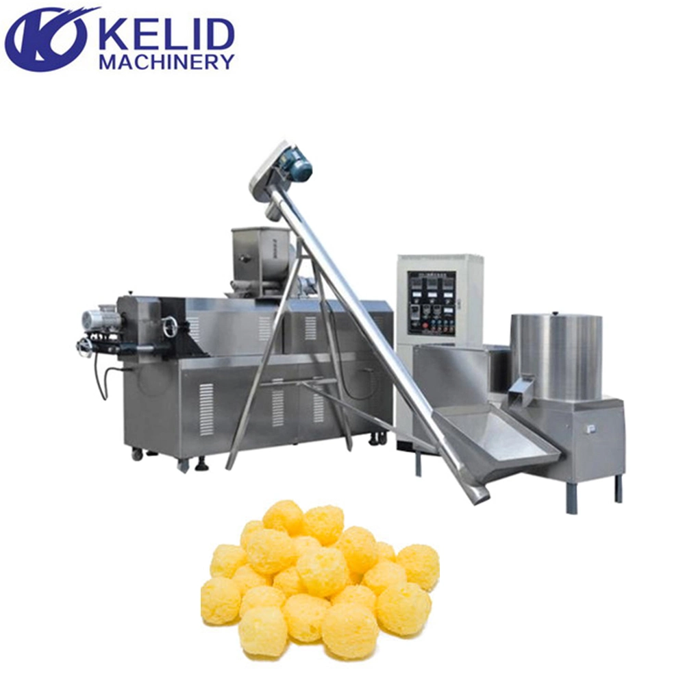 Puff Rice Puffed Corn Chips Curls Stick Fried Bar Snack Coco Pop Cereal Rings Cheese Ball Core Filling Food Twin Screw Extruder Processing Making Machine