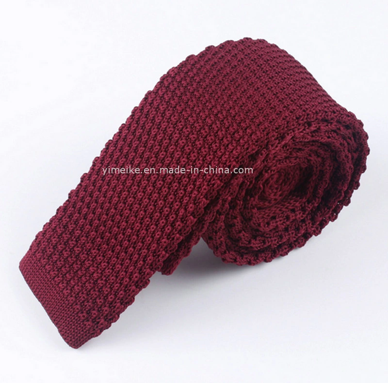 Popular Promotional Casual Skinny Pure Color Knit Ties for Mens