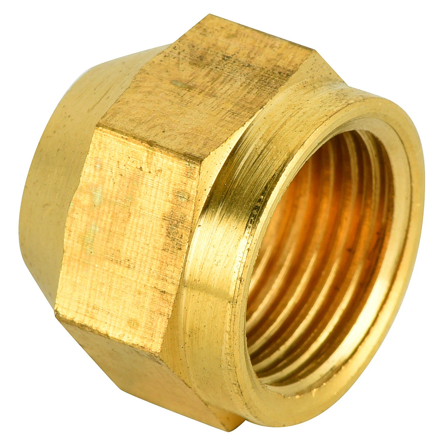 SAE Standard Pipe Short Nut Gas Flare Connector Brass Flare Tube Fitting