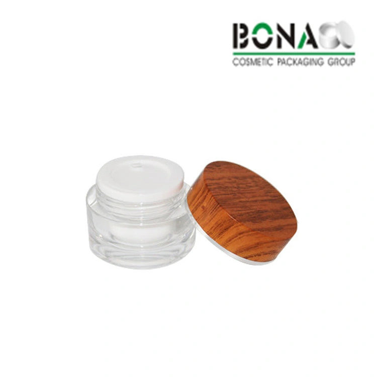 High quality/High cost performance  15g 30g 50g 60g 80g 100g White Cosmetic Acrylic Jar with Bamboo Cap