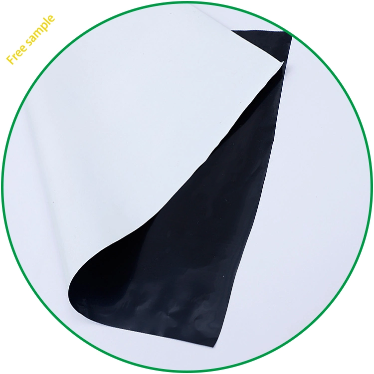 Película de plástico de plástico resistente a los rayos UV de polietileno resistente al viento Negro Blanco invernadero Plástico