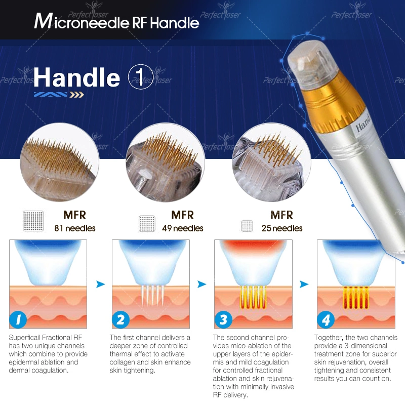 MFR Sfr RF Rejuvenecimiento de la piel aguja ajustable profundidad Micón microneedling Aguja