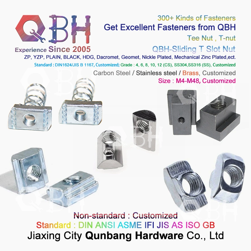 Qbh CNC Laser Cutters/Robotics Projects T Slot Slotting Slotted Sliding Aluminum Aluminium Alloy Profile Extrusion Frames Hammer Nuts Spare Parts