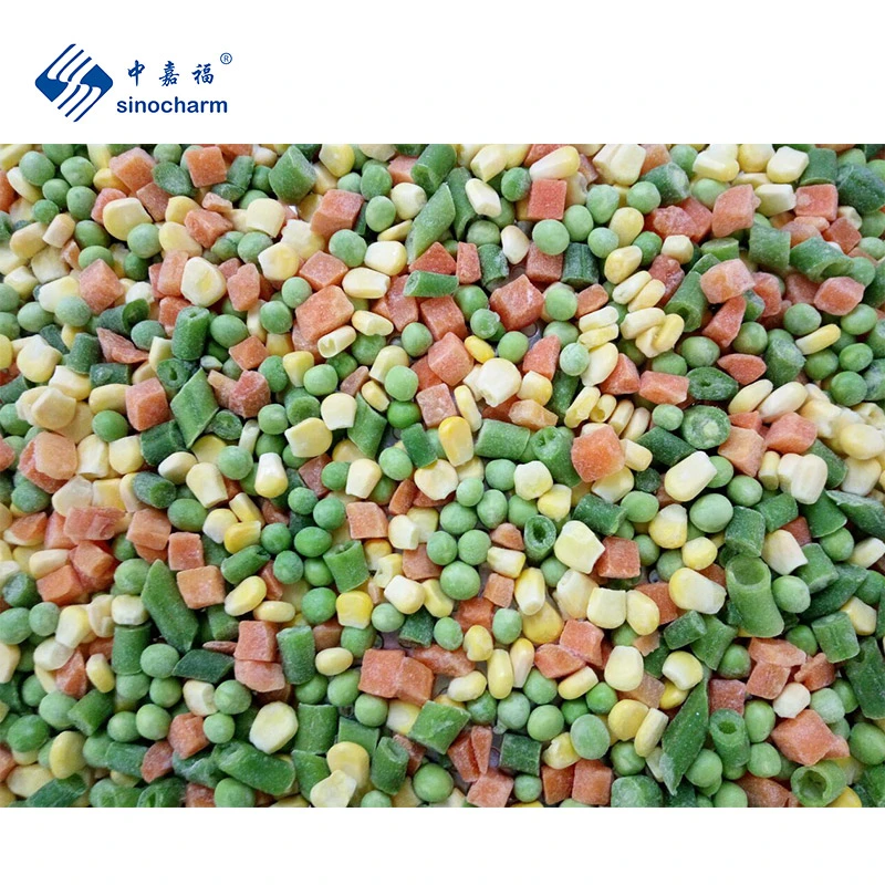 Sinocharm Brc a Approved Green Peas Beans Carrot IQF Mixed Vegetables Frozen Mixed Vegetables