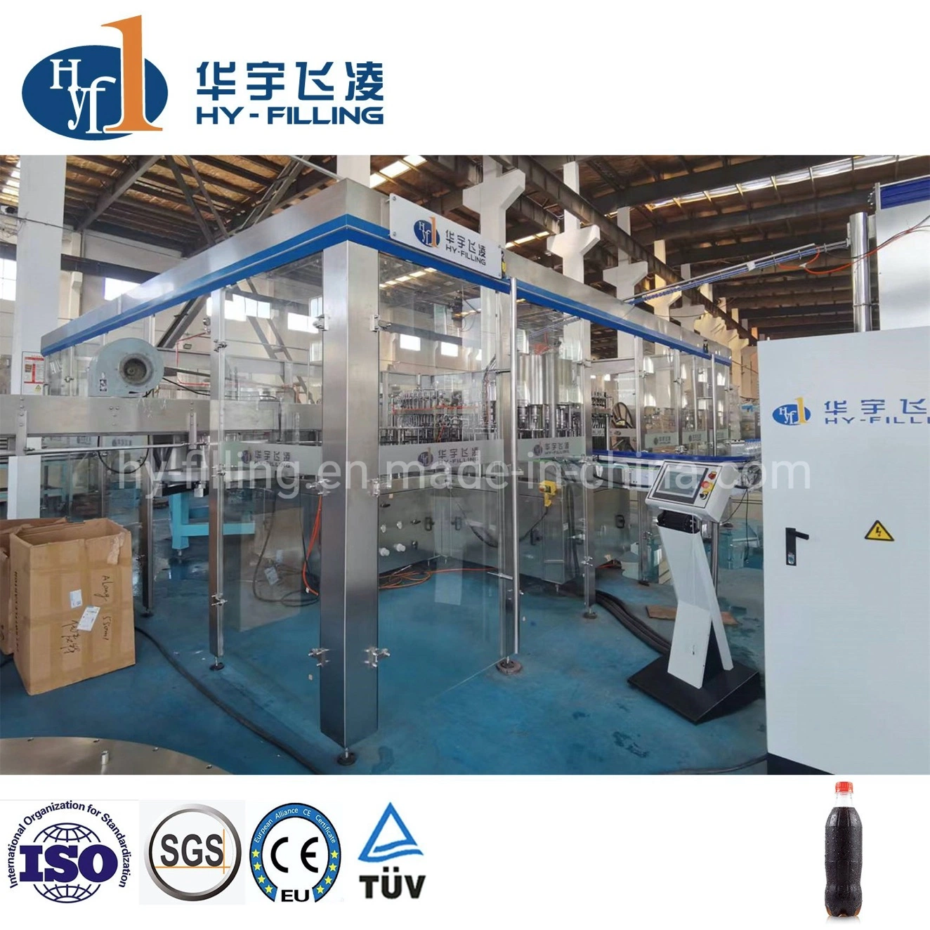 Fully Automatic 200ml-2000ml Bottling Machinery Carbonated Beverage Filling Machine with Good Service