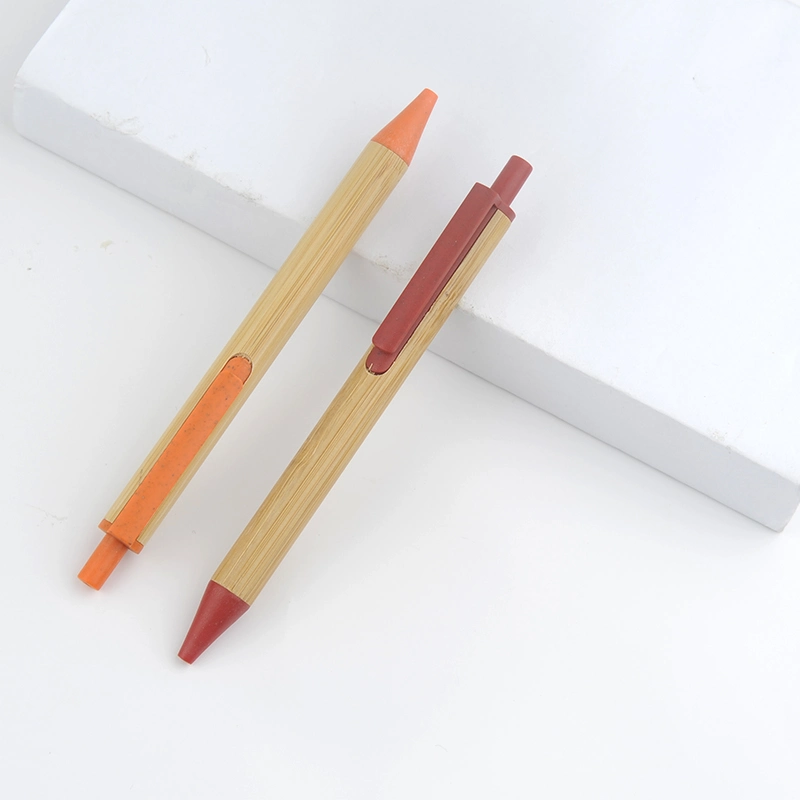 OEM Customized Nature Branded Company Bamboo Wheat Eco Ball Pen