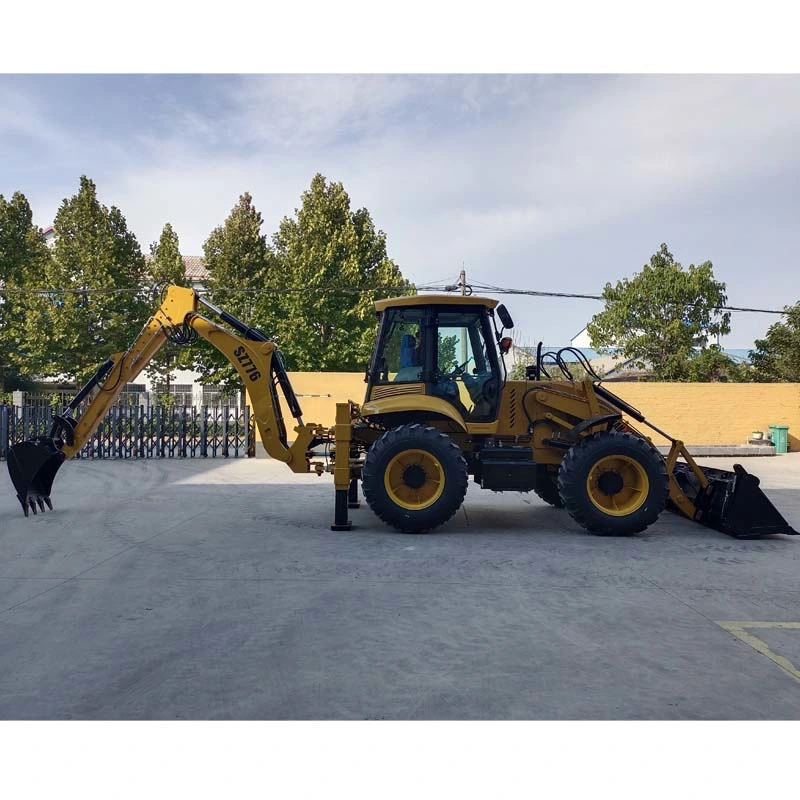 6ton 7ton 8ton 9ton Front End Loader Backhoe Loader Excavator Product with 4X4 Four-Wheel Steering System and Crab Walking and Rear Axles