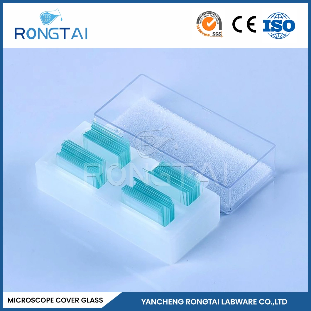 Rongtai Multi-Specification Mikroskop Abdeckung Glas Herstellung Fused Quarz Mikroskop-Objektträger China 22 x 50 mm Mikroskop-Deckglas-Objektträger