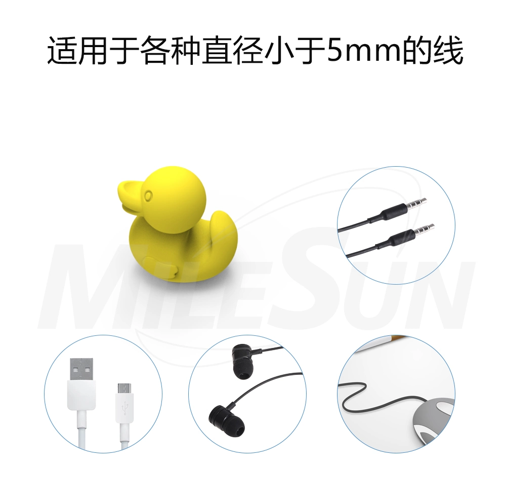 Duck-Shaped Cord Organizer Charger Cable Management for Organizing Home Office Desk Phone Car Cable Wire Self Adhesive Cord Holders (Yellow)