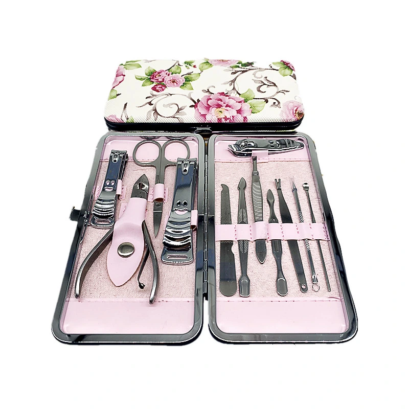 SSS 12-Piece Nail Tools Portable Leather Bag Manicure Nail Clipper Business Gift Nail Clipper Set