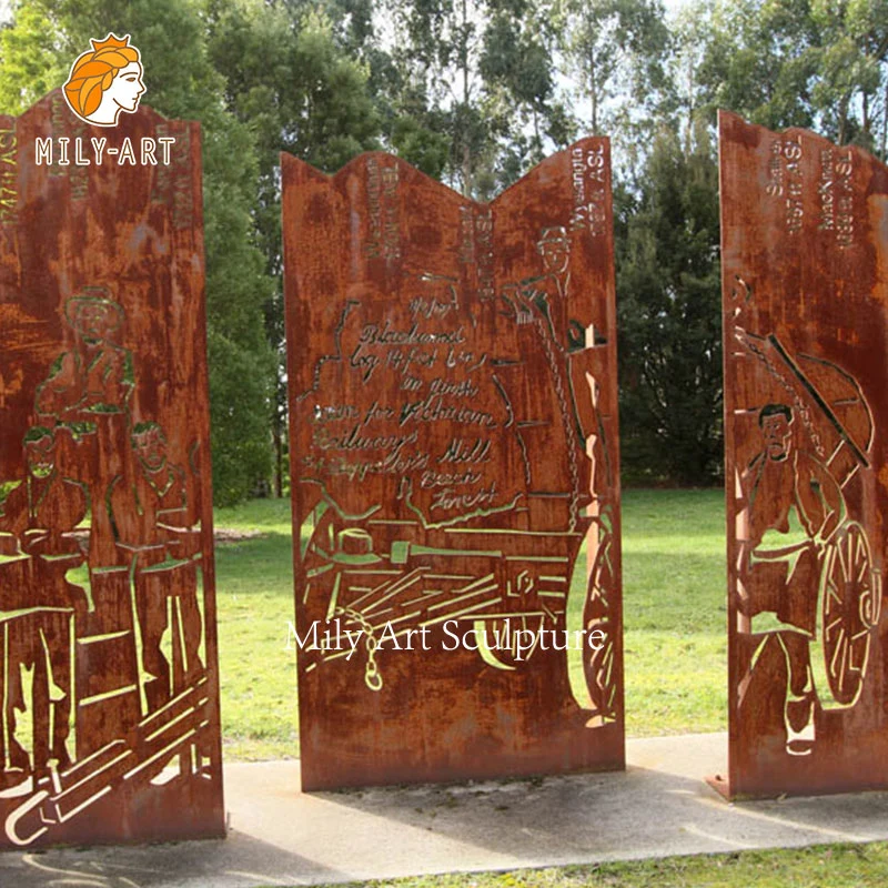 شاشة معدنية تزيينية حديثة Corten Steel Rusty Metal Art Sclture