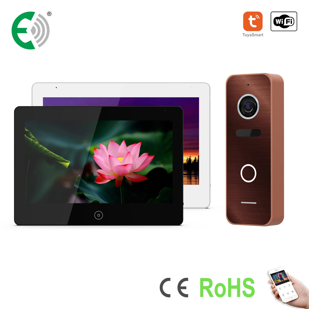 0,1-Zoll-UTP/IP-WiFi-Heimüberwachungs-Digital-Touchscreen-Video-Doorphone