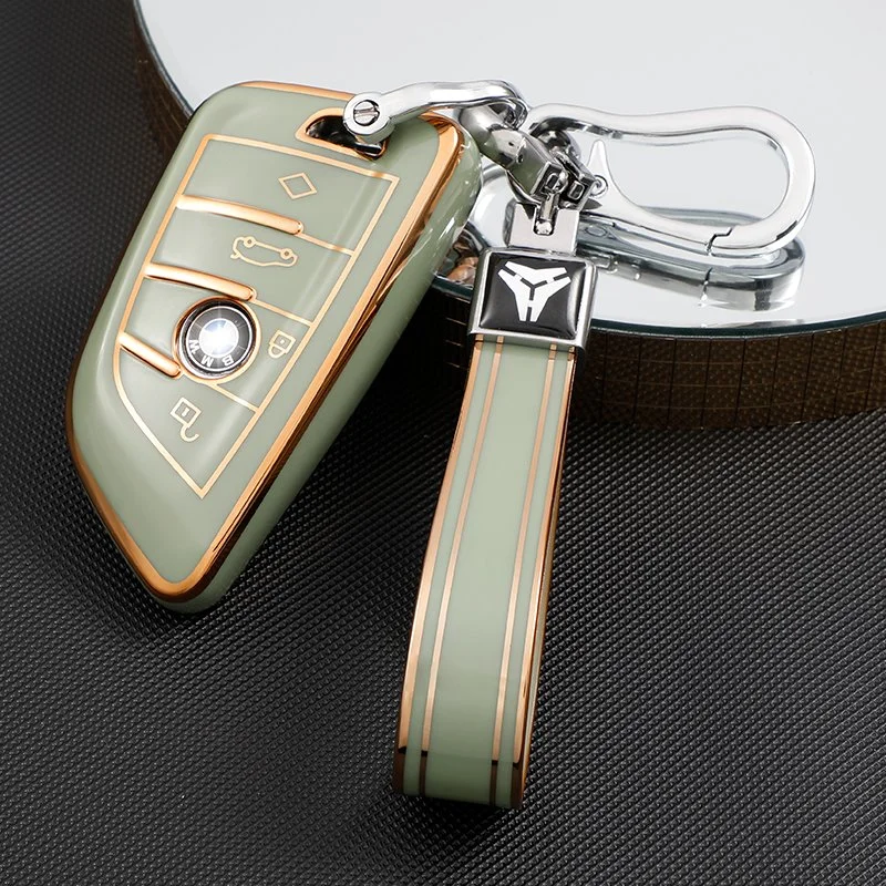 Wholesale OEM Remote Car Accessories Golden TPU Car Key Case Cover