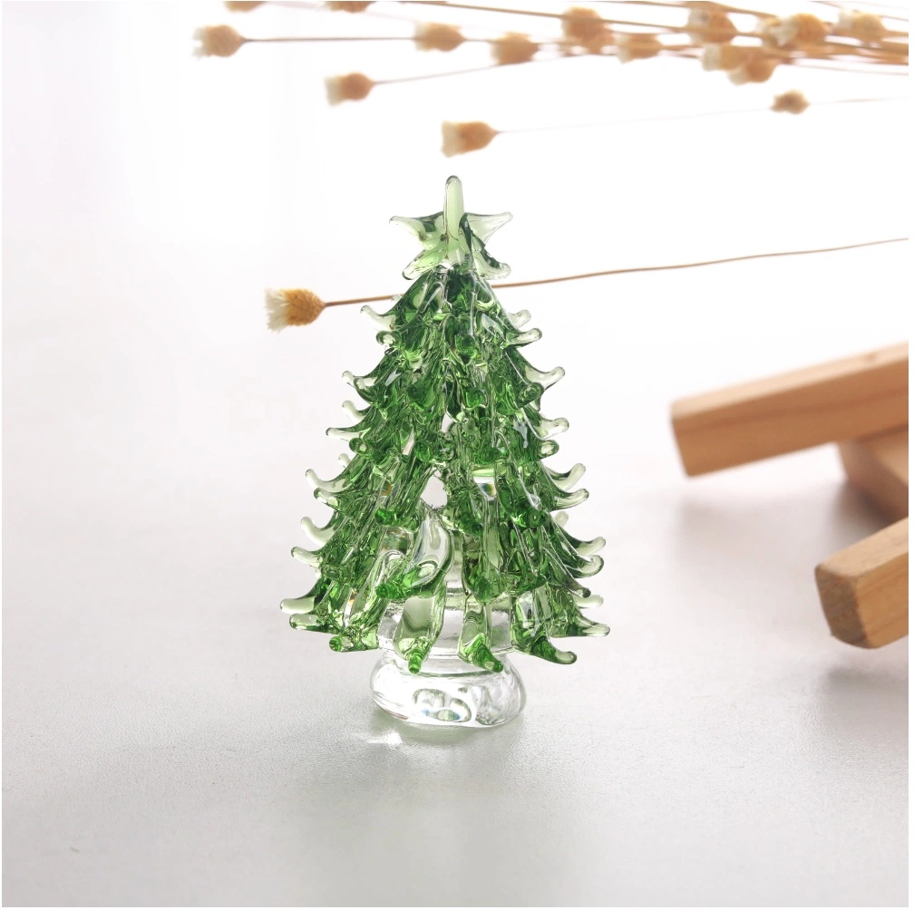 Glas Mini Weihnachtsbaum Kristall Tischschmuck Souvenir Geschenk Zu Hause Dekorationshandwerk