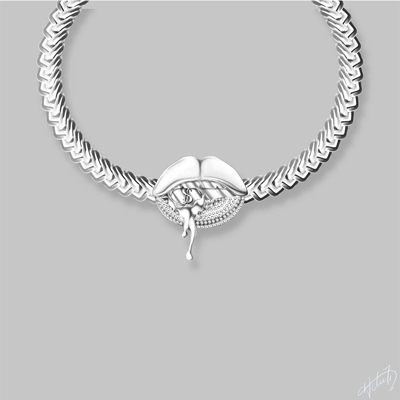 Bijoux de créateur de mode Angel Custom Unique Ring Earring Necklace Accessories en argent 925 ou en laiton pour offrir en cadeau