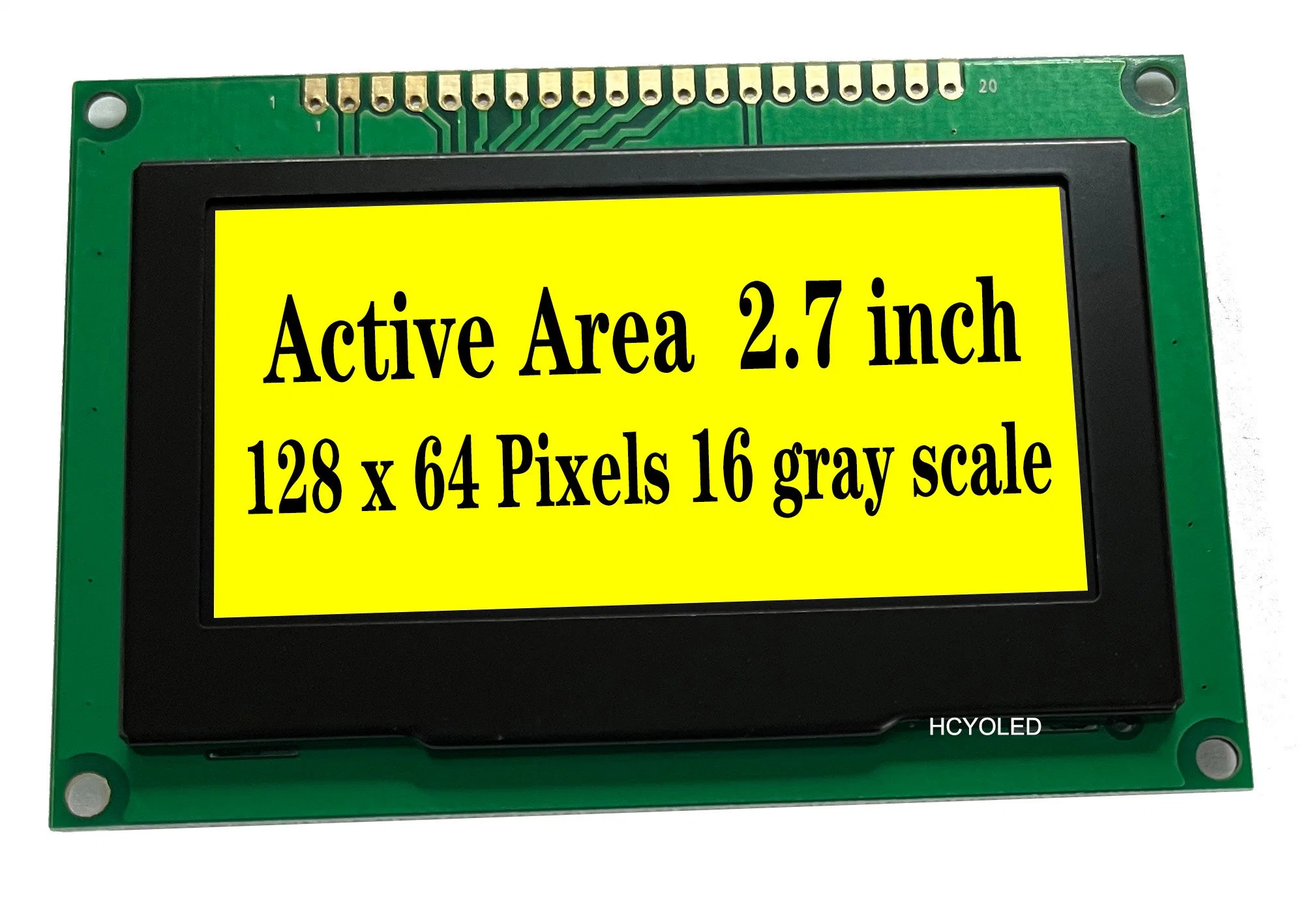 Our OLED Module, Featuring a 2.7" Screen, 128X64 Resolution, and Bold Yellow OLED Display, Is a Top Choice for Customers Seeking a Hot-Selling Item