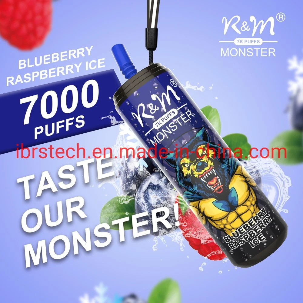 Prix de gros rechargeable 7K puffs Randm R&amp;M Monster E cigarette Stylo à tête Vape jetable