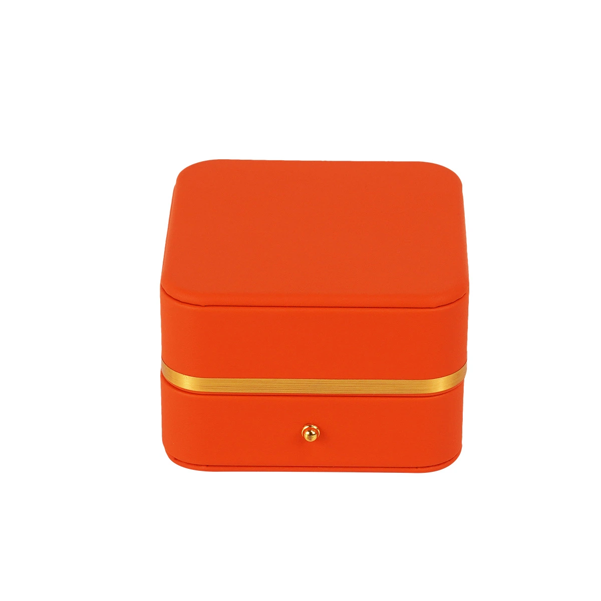 Coffret à bijoux colorés orange Boîte cadeau contenant d'emballage de bijoux en cuir