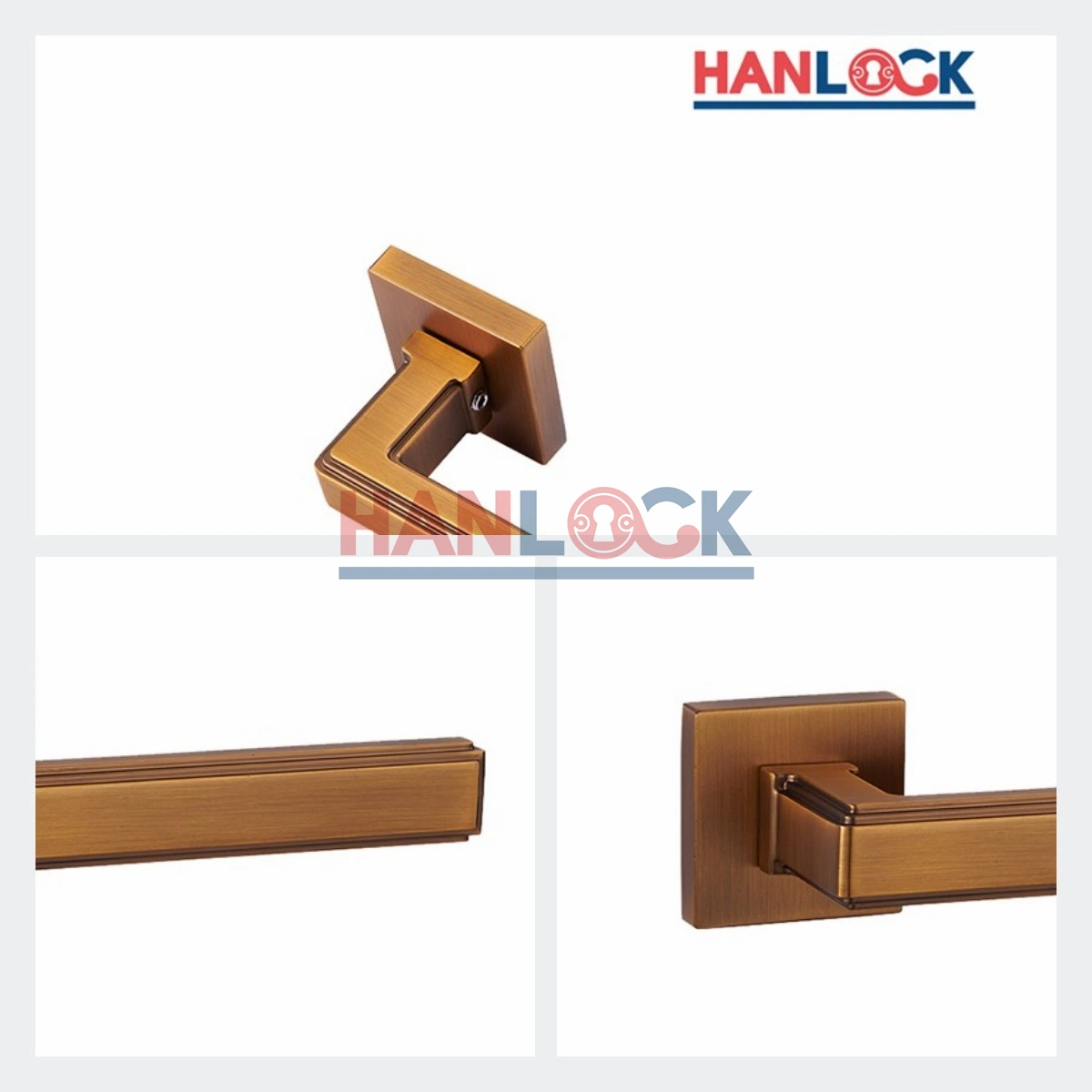 OEM/ODM Zinc Alloy Material Brass Door Handle for Wooden Door