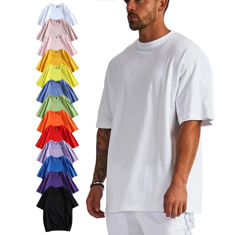 Usine de fort grammage personnalisé de gros 260gsm Streetwear Hip Hop T-shirts à manches courtes de conception OEM pour les hommes d'impression d'écran vide T-Shirt