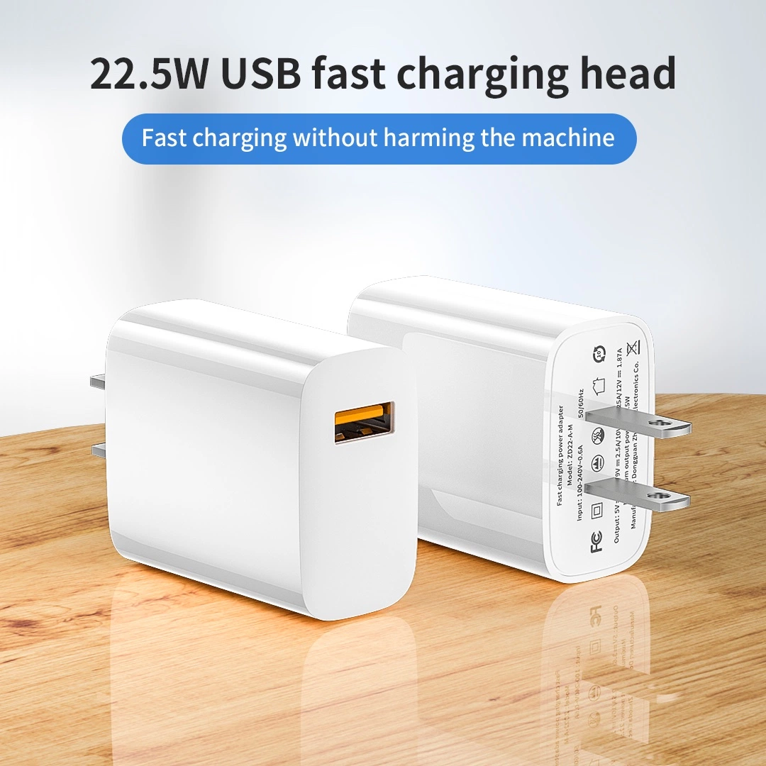 High Quality Us Plug QC 22.5W QC3.0 QC18W Super Fast Charging Wall Charger Supporting Travel Adapter