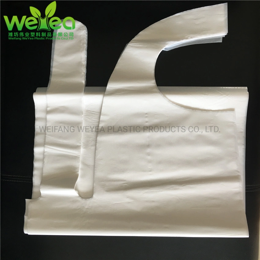 Relieve blanco desechables de plástico PE HDPE LDPE CPE delantales de cocina