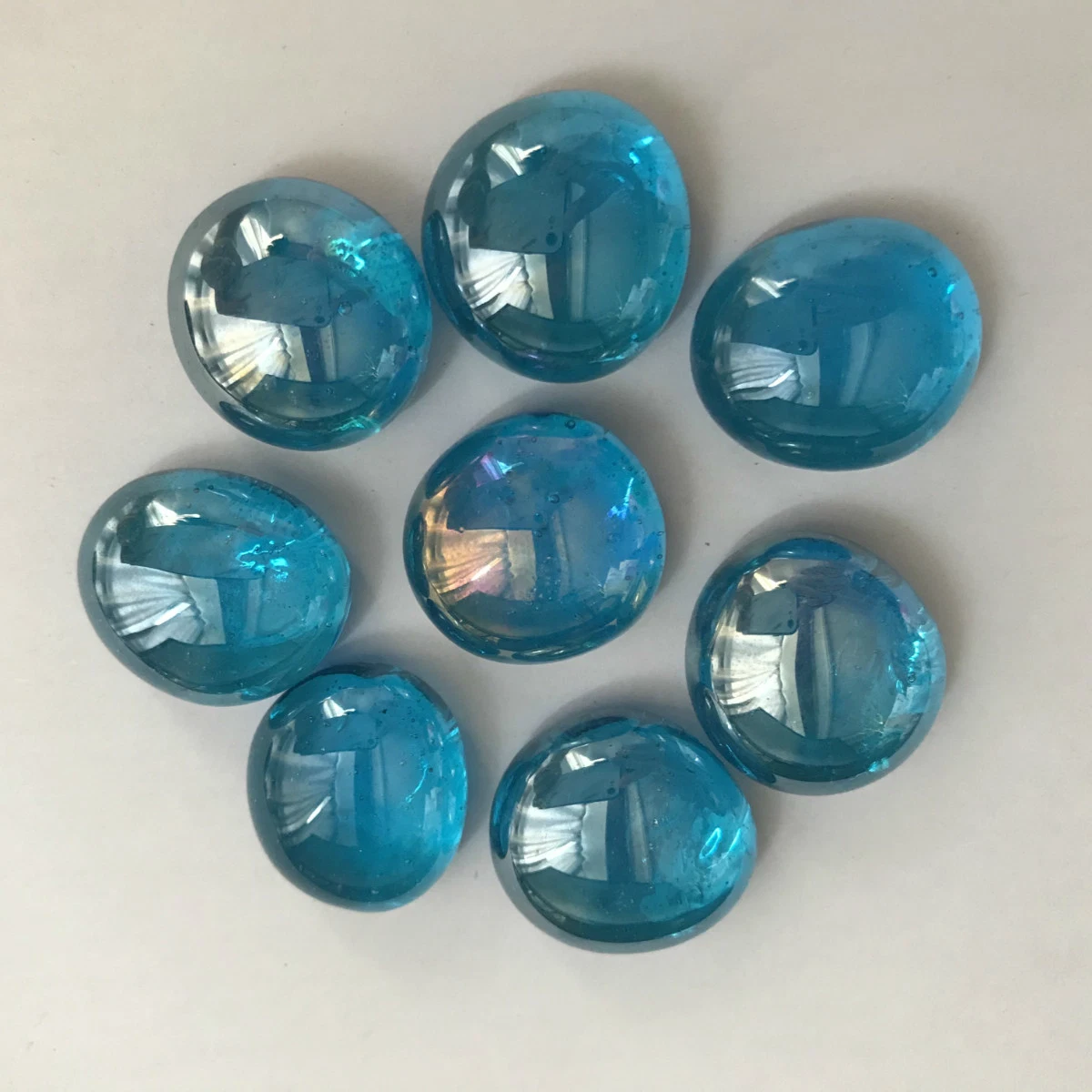 Colored Recycled Glass Pebble Glass Beads Glass Stone Oval Glass Gems