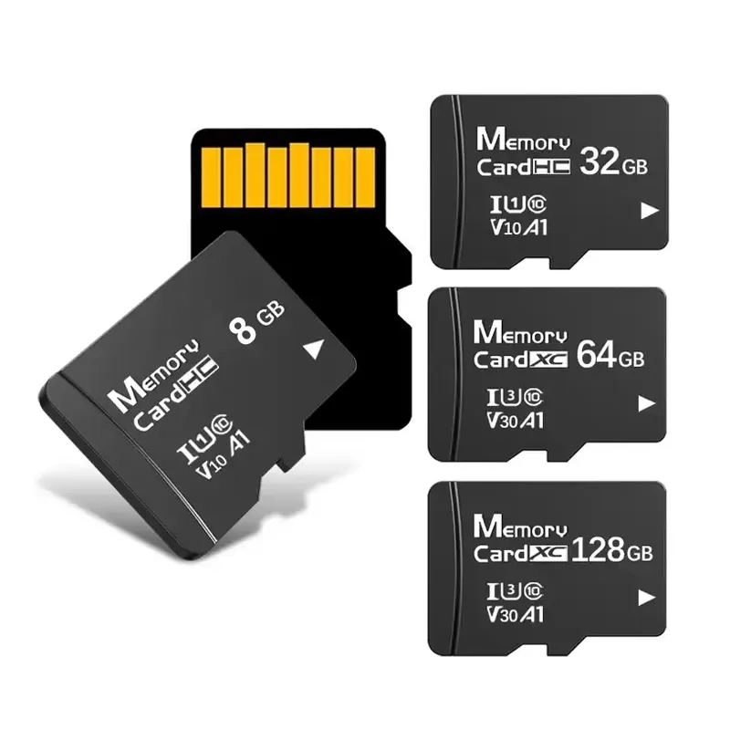 Câmara digital de cartão SD TF de alta velocidade de 8 GB, classe 10 Cartão de armazenamento volume de 1 GB e 4 GB e 64 GB e 128 GB