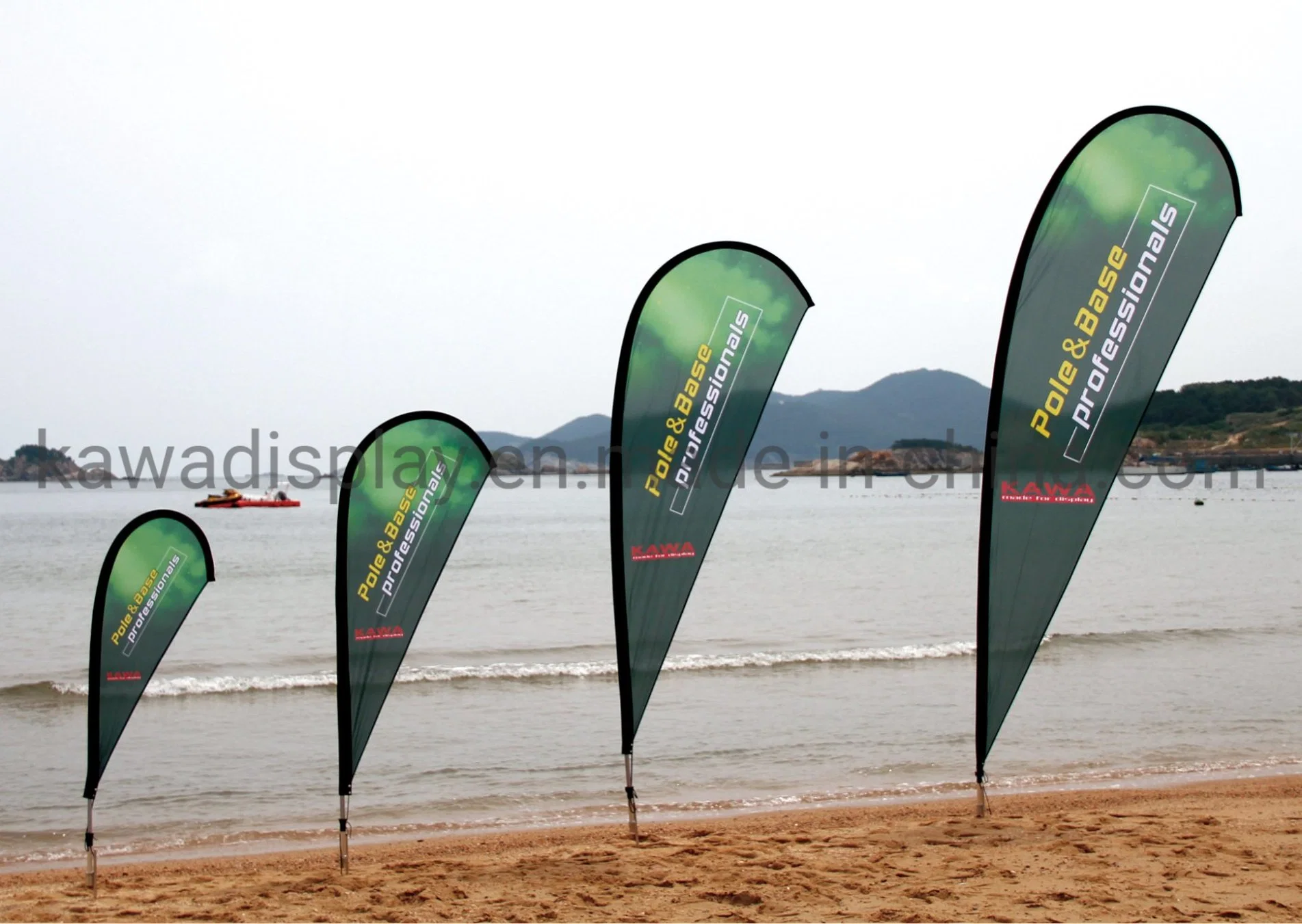 Feder Flagge Werbe-Nutzung Werbeausstellung Event Im Freien Flying Beach Flag Banner Tropfenflagge mit Kreuzfuß