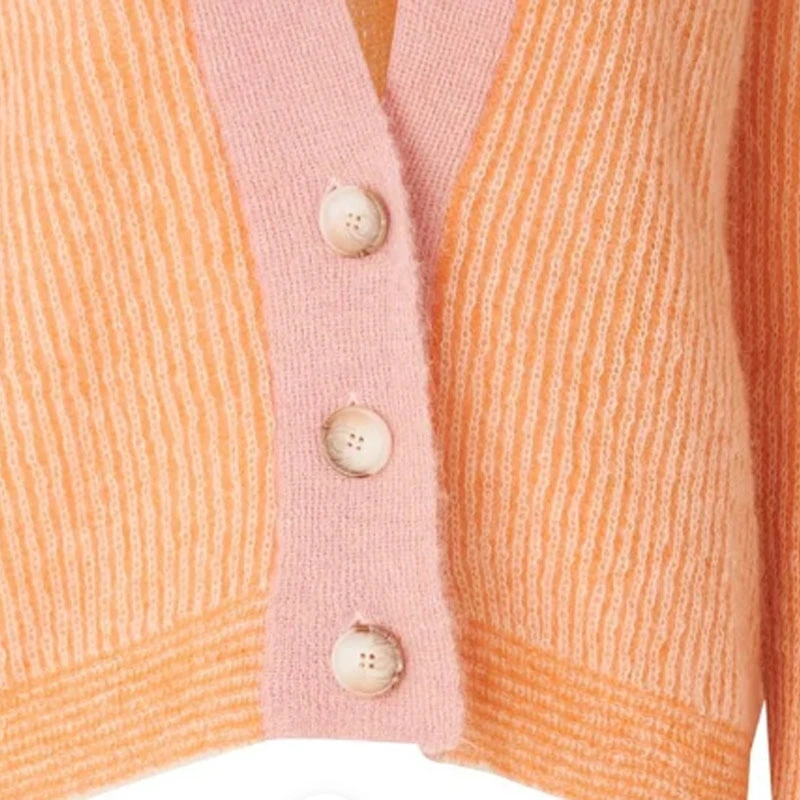 Fashion V-Neck Wool Cardigan Sweater Long Sleeve Knitted Pullover Women Clothing