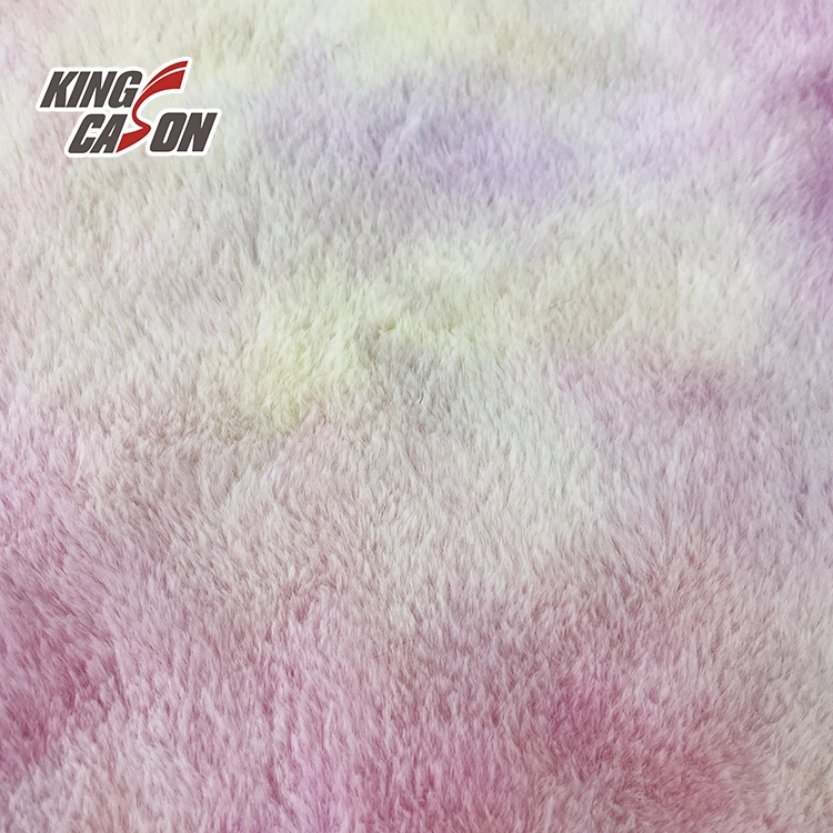 Kingcason Fantastic Tie Dyeing 8mm Soft Fur Fur Fabric Toy Tela