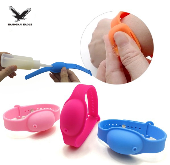 Customize Logo Adjustable 250*43 mm Holder Portable Hand Sanitizer Gel Silicone Wristband Bracelet