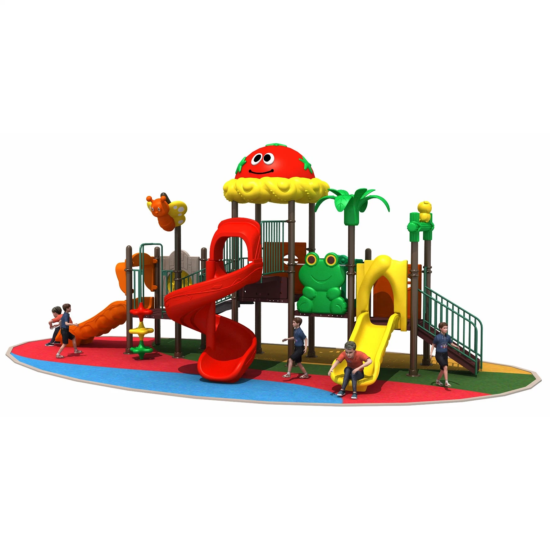 Manufacturer Outdoor Playground Equipment Fantastic Children Play Plastic Slide Structure Set