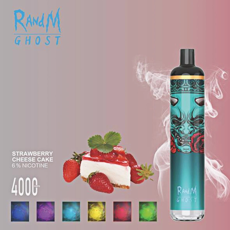 Горячие продажи оригинальных 10 кухни с красивыми RGB светлый оригинал Randm Ghost 4000 Puffs аккумулятор одноразовые Pod испаритель