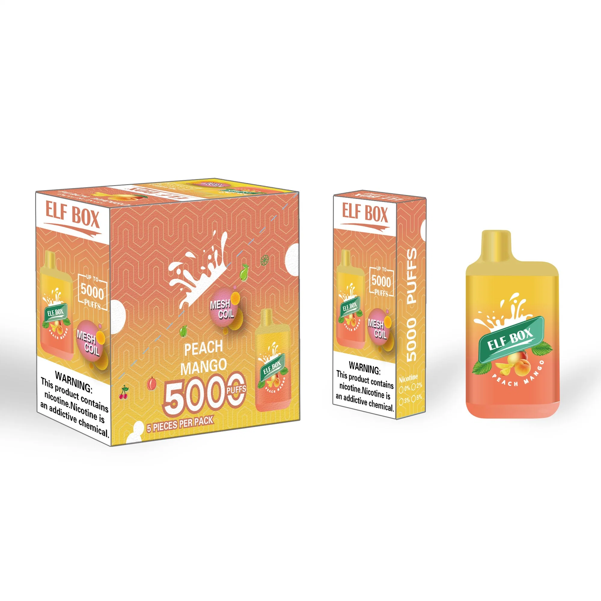 New Arrival 5000 Puffs Disposable/Chargeable Vape Device Wholesale/Supplier Elf Box 5000 Puffs