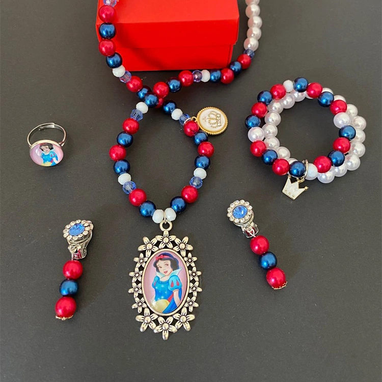 Modeschmuck Kinder Disney Perle Halskette Armband Set